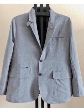 Eddie Bauer Gray Unique Sport Jacket Blazer Size 46 Stretch Lined